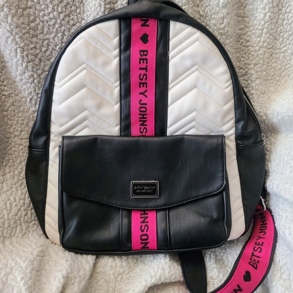 Betsey Johnson Black and White Backpack